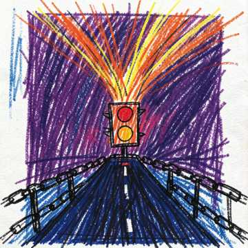Speeding through red lights at the night sky Speeding through red lights at the night sky