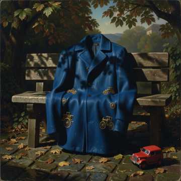 Blaue Autojacke