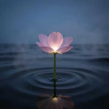 Midnight Bloom in Quiet Waves Midnight Bloom in Quiet Waves
