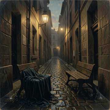 Rain‑Slicked Sidestreet