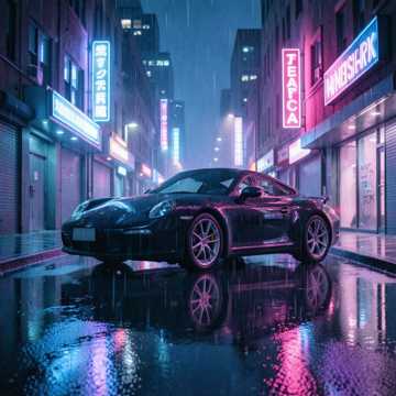 Porsche Neon in Sera