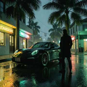 Porsche Neon in Sera