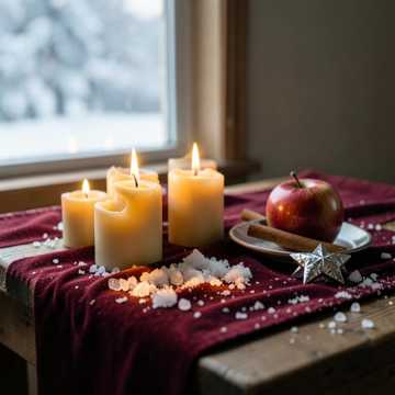 Kerzenlicht Im Schnee