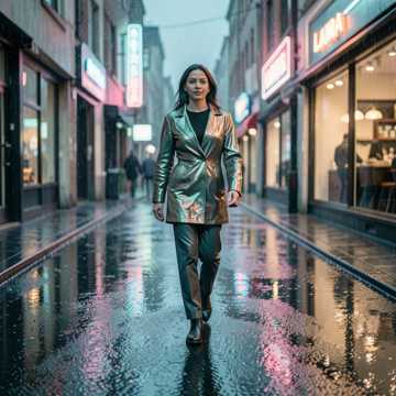 Lana sous la pluie