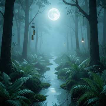 Moonlit Fern Path Moonlit Fern Path