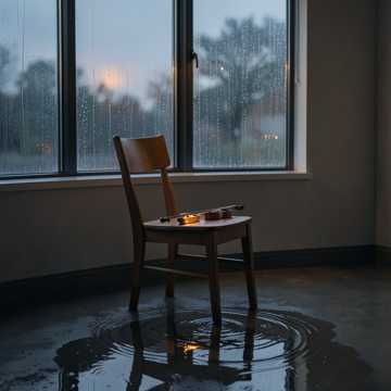 Empty Chair in Rain