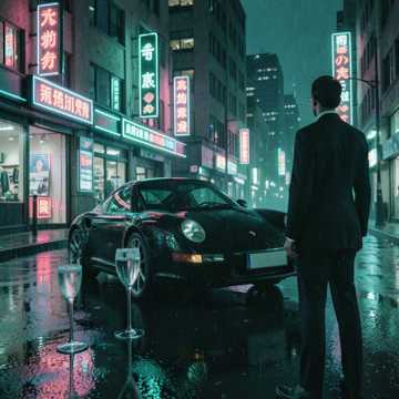 Porsche Neon in Sera
