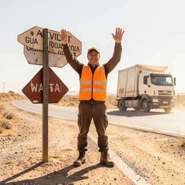 Caution Sign Man