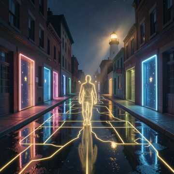 Shadows of footsteps 