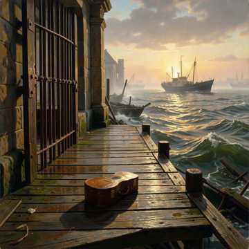 THE WHARF AT SUNSET