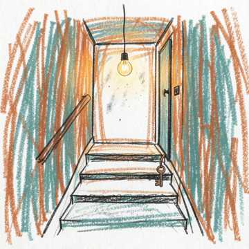 Lampe im Treppenhaus