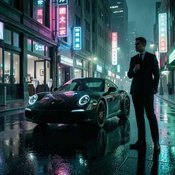 Porsche Neon in Sera