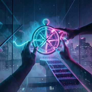 Neon Compass Pulse