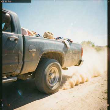 Driving In The Pickup Truck