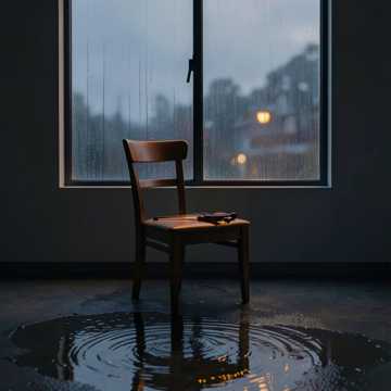 Empty Chair in Rain