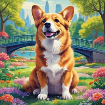 Corgi in Central Park