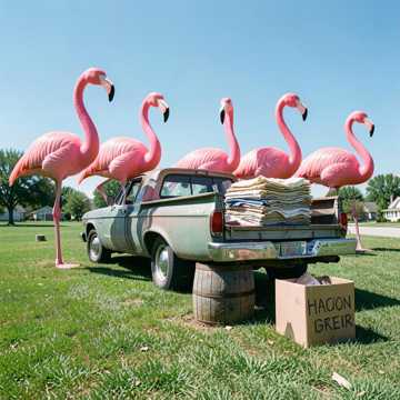 Pink Flamingo Yard