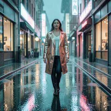 Lana sous la pluie