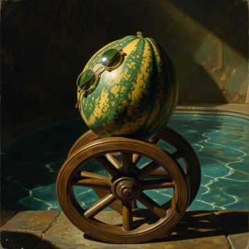 Melone auf dem Kopf 