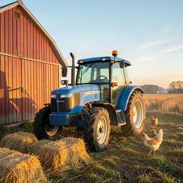 Traktor im Morgengrau Traktor im Morgengrau