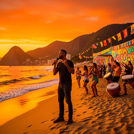 Pôr do Sol na Praia: Rima Brasileira Pôr do Sol na Praia: Rima Brasileira