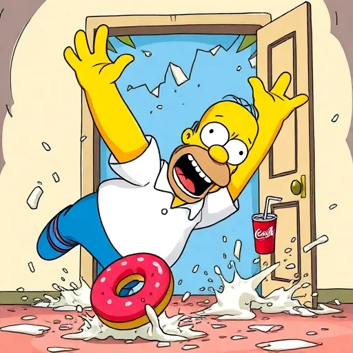 Homer drops his donut