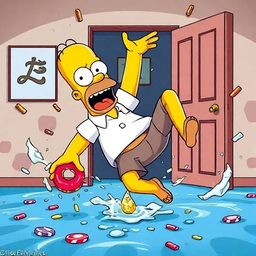 Homer drops his donut