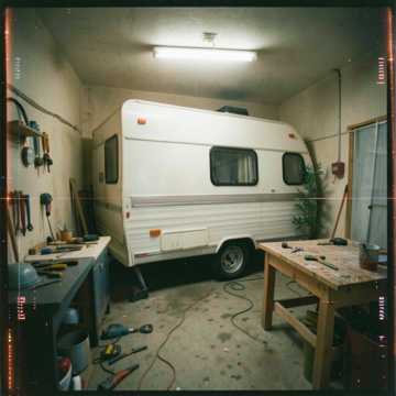 awerysopelea - der Wohnwagen in der Garage