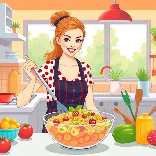 Melly macht Nudelsalat