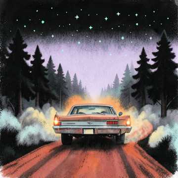 Two-Lane Road Under the Stars