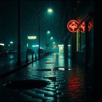 Schwarze Schatten im Regen