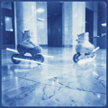 Neon Wheels Slide Past Valet