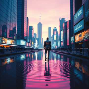 Neon Shards of Solitude