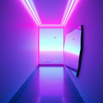 Neon Mirage in the Sky