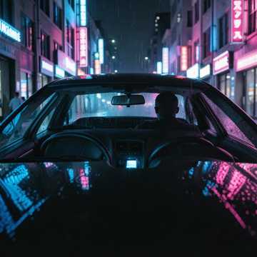 Neonträume im Auto