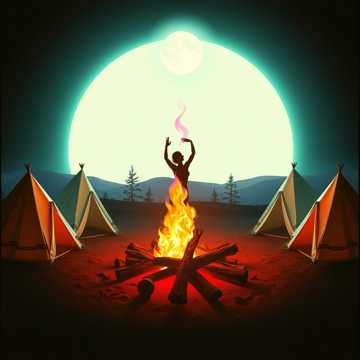 캠핑 댄스 불꽃