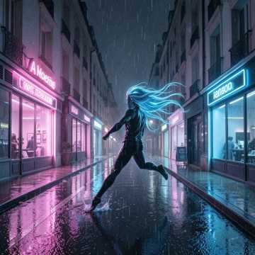 Parisienne au feu vert