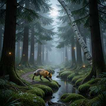 Moonlit Fern Path