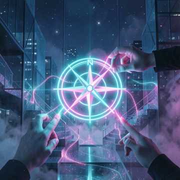 Neon Compass Pulse