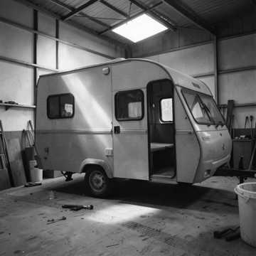 awerysopelea - der Wohnwagen in der Garage