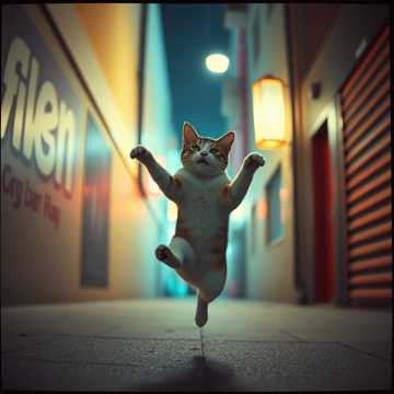 Happy Jumping Cat