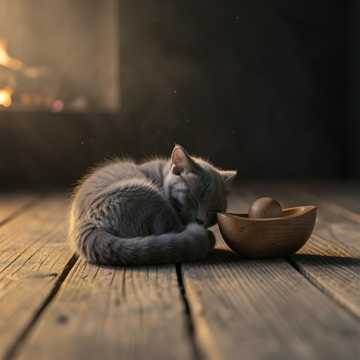 Котик біля печі