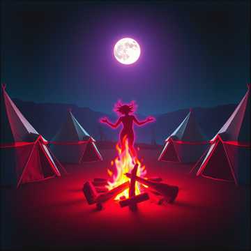 캠핑 댄스 불꽃