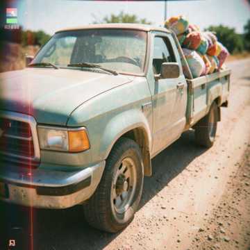 Driving In The Pickup Truck