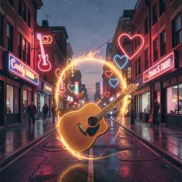 Guitarras y Corazones en Llamas