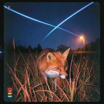 Fuchs im Neonwind