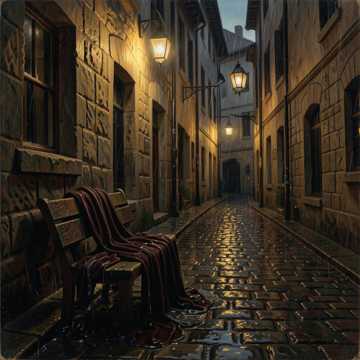 Rain‑Slicked Sidestreet