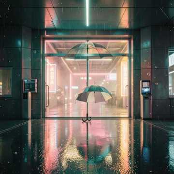 雨上がりの改札